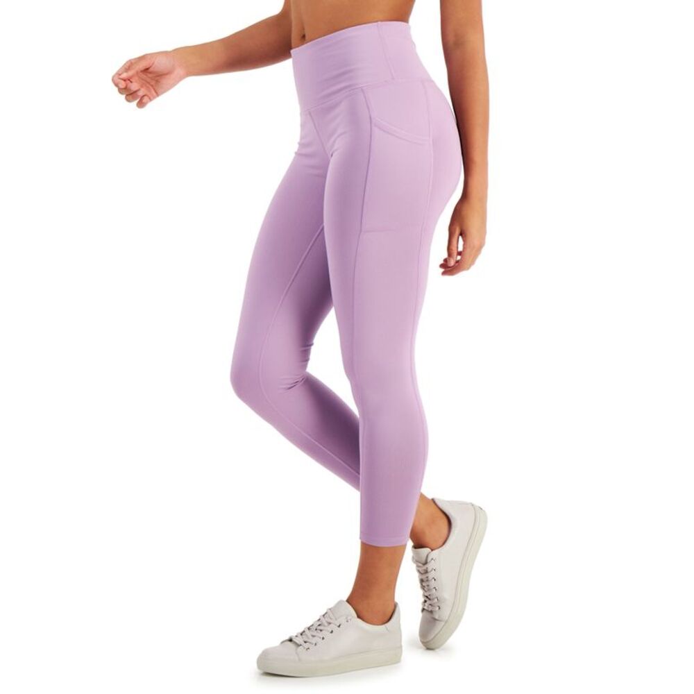 ID Ideology Womens Compression High Waist Side Pocket 7/8 Length Leggings In Reg